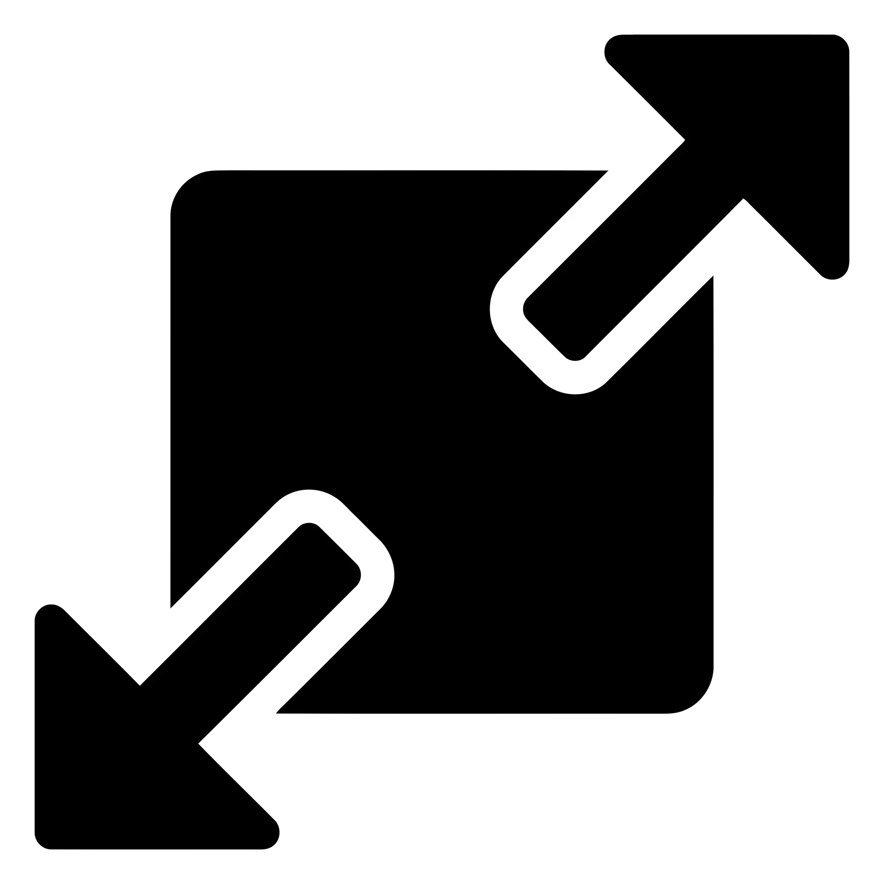 Black Resize Icon with Arrows Vector Illustration