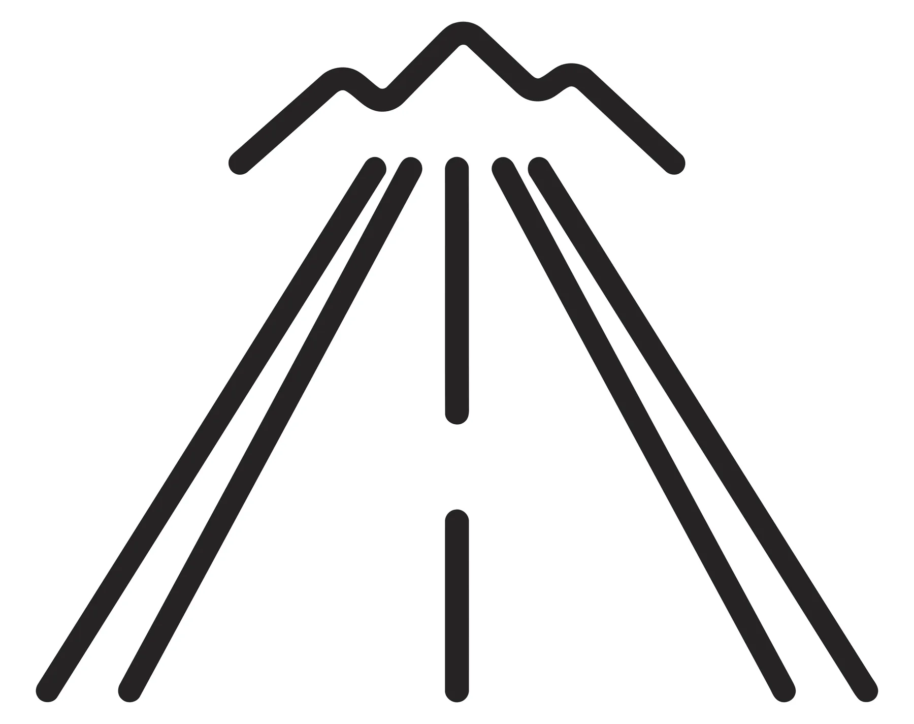 Minimalist Road Leading to Mountains Icon