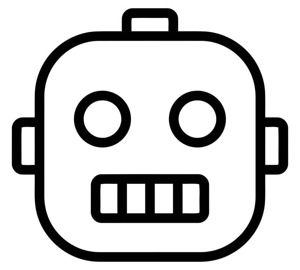 robot head icon, simple line style