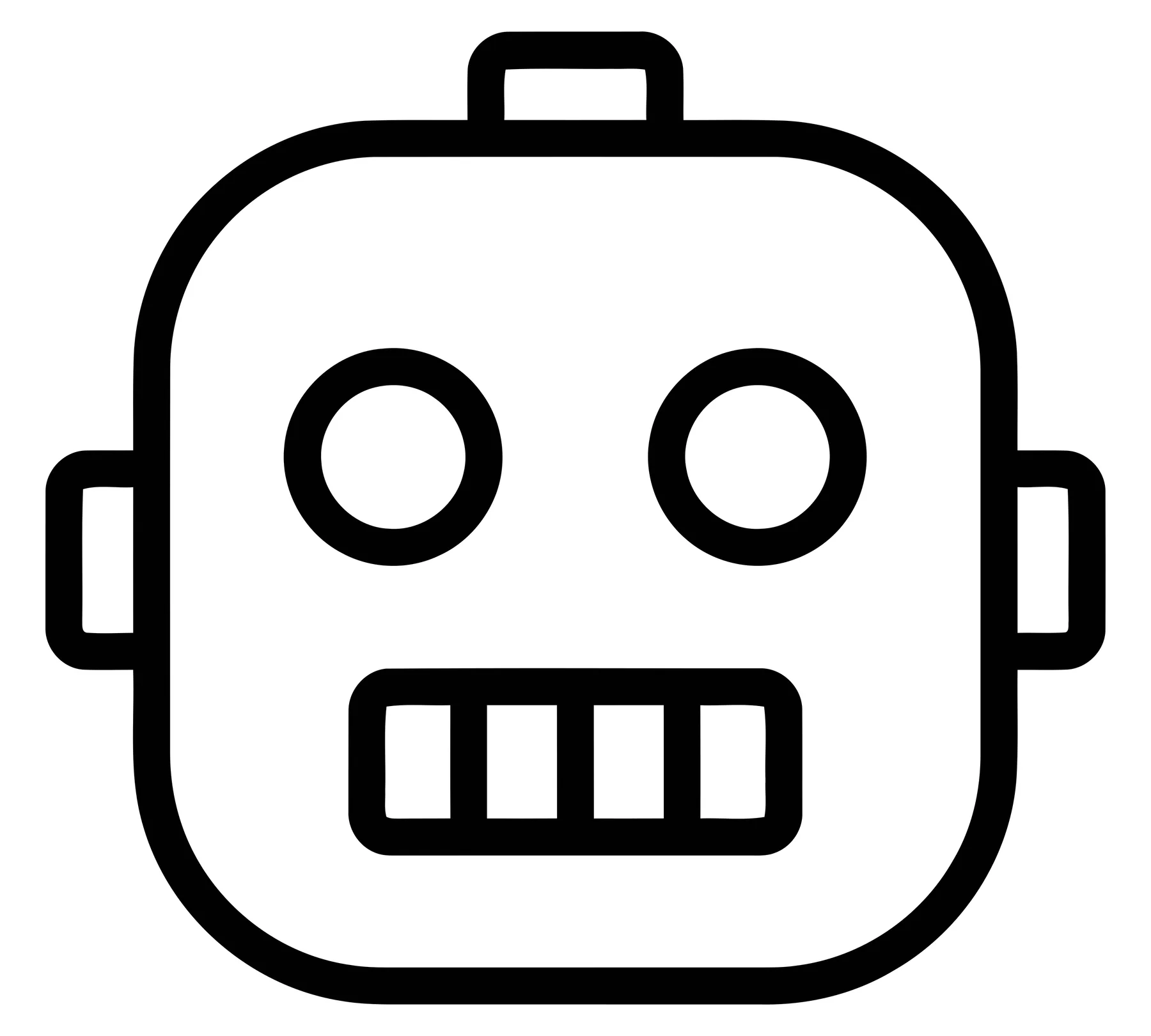 Simple Line Art Robot Head Icon