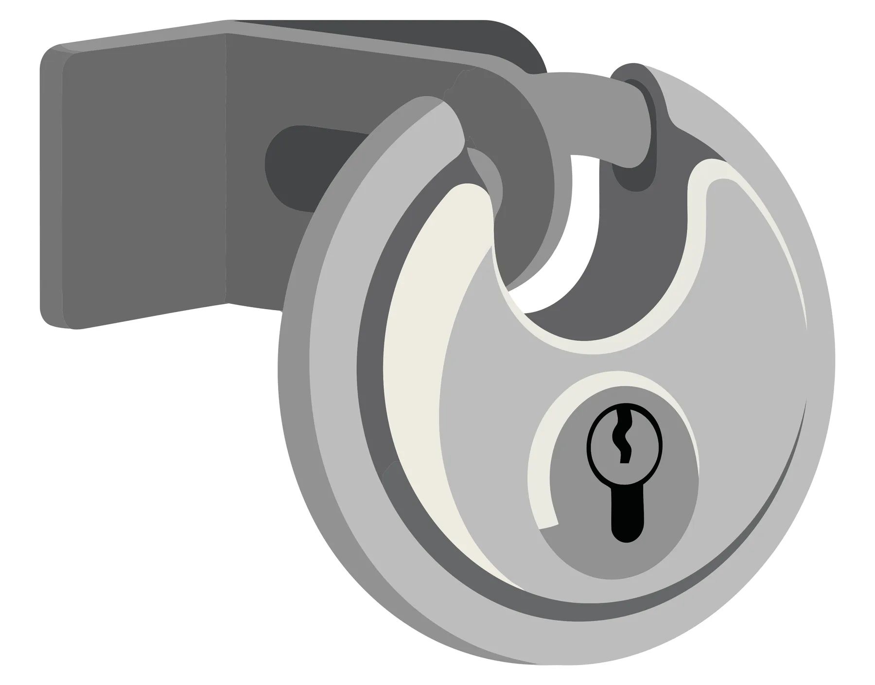 Round Disc Padlock with Metal Bracket Illustration