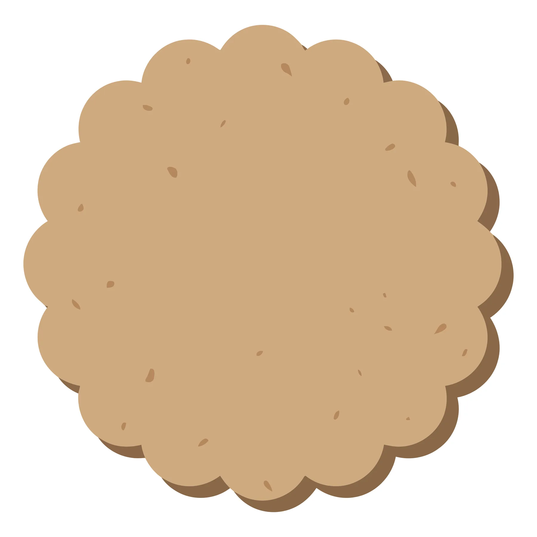Scalloped Edge Round Cookie Vector Illustration