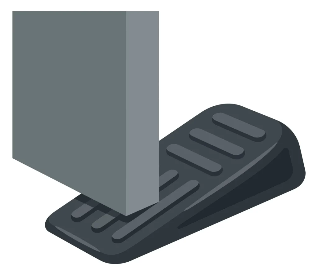 rubber door wedge holding a door open