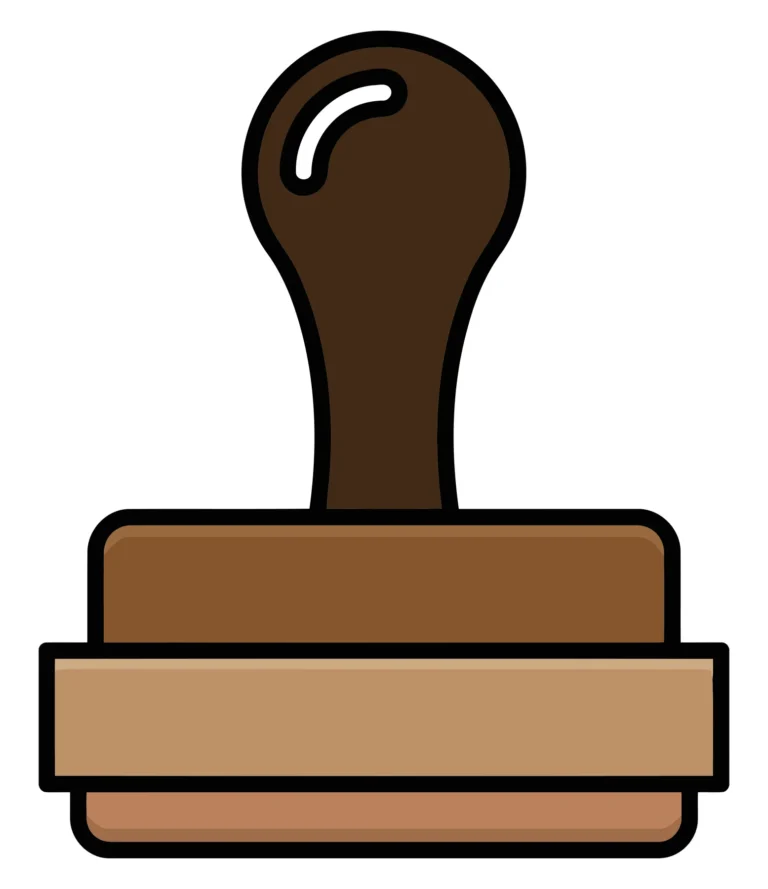 rubber stamp with wooden handle