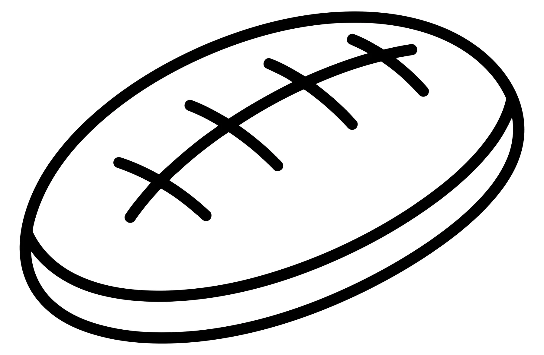 Rugby Ball Vector Line Art Illustration
