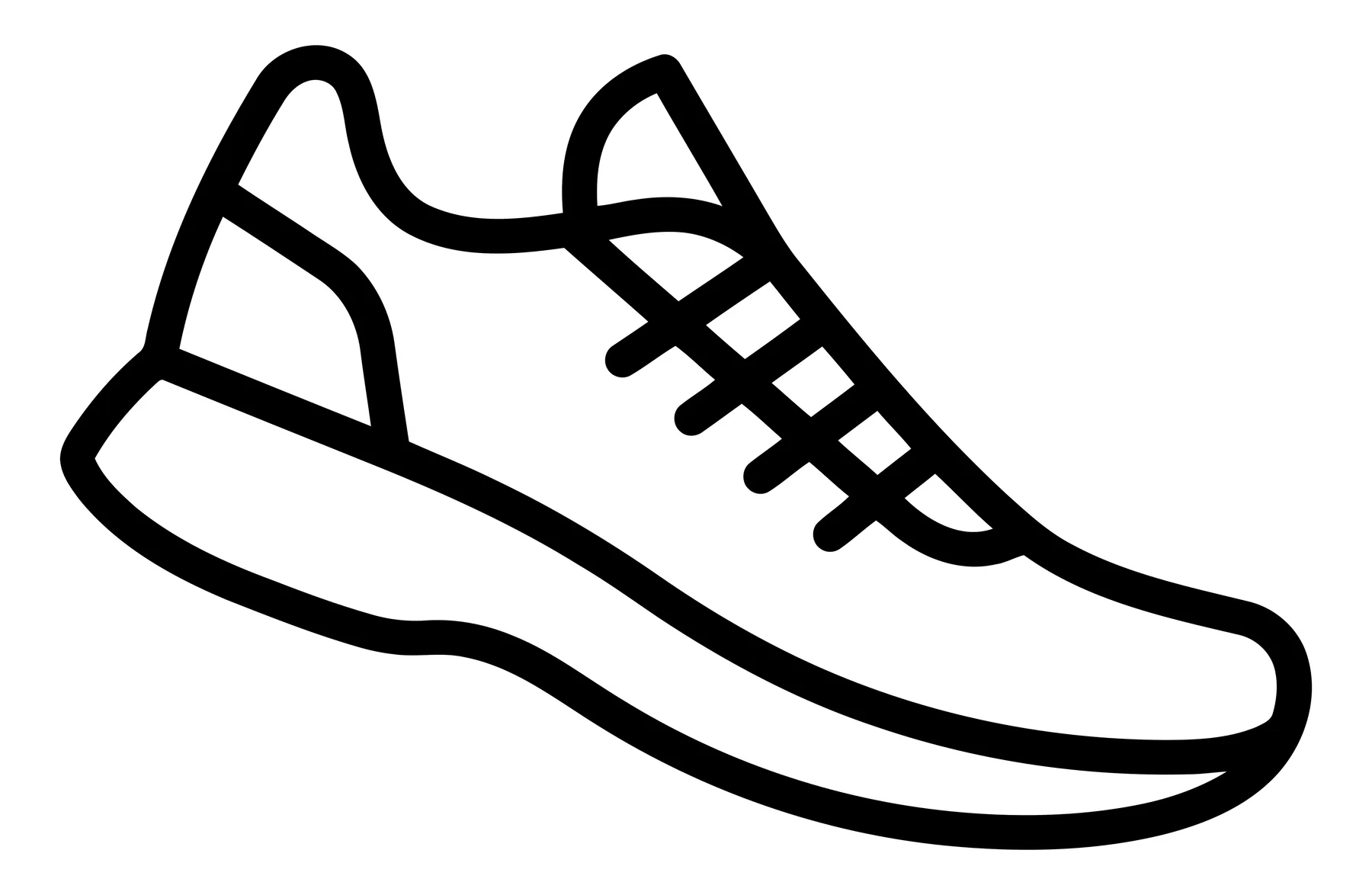 Minimalist Running Shoe Icon in Black and White
