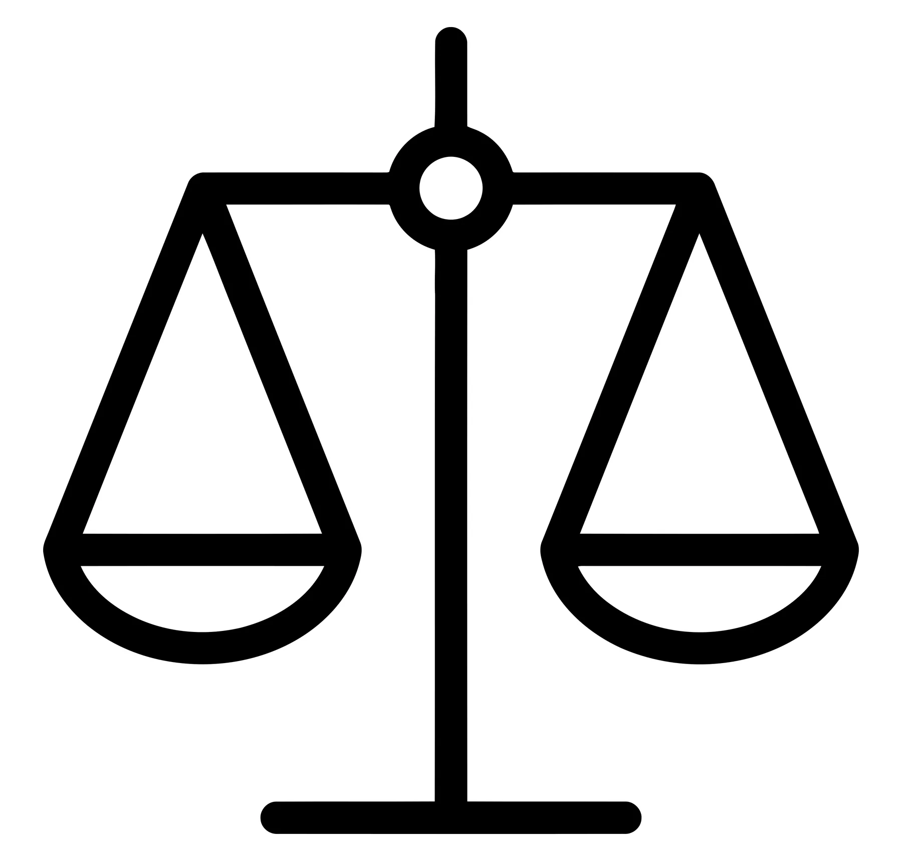 Minimalist Scales of Justice Icon in Black and White