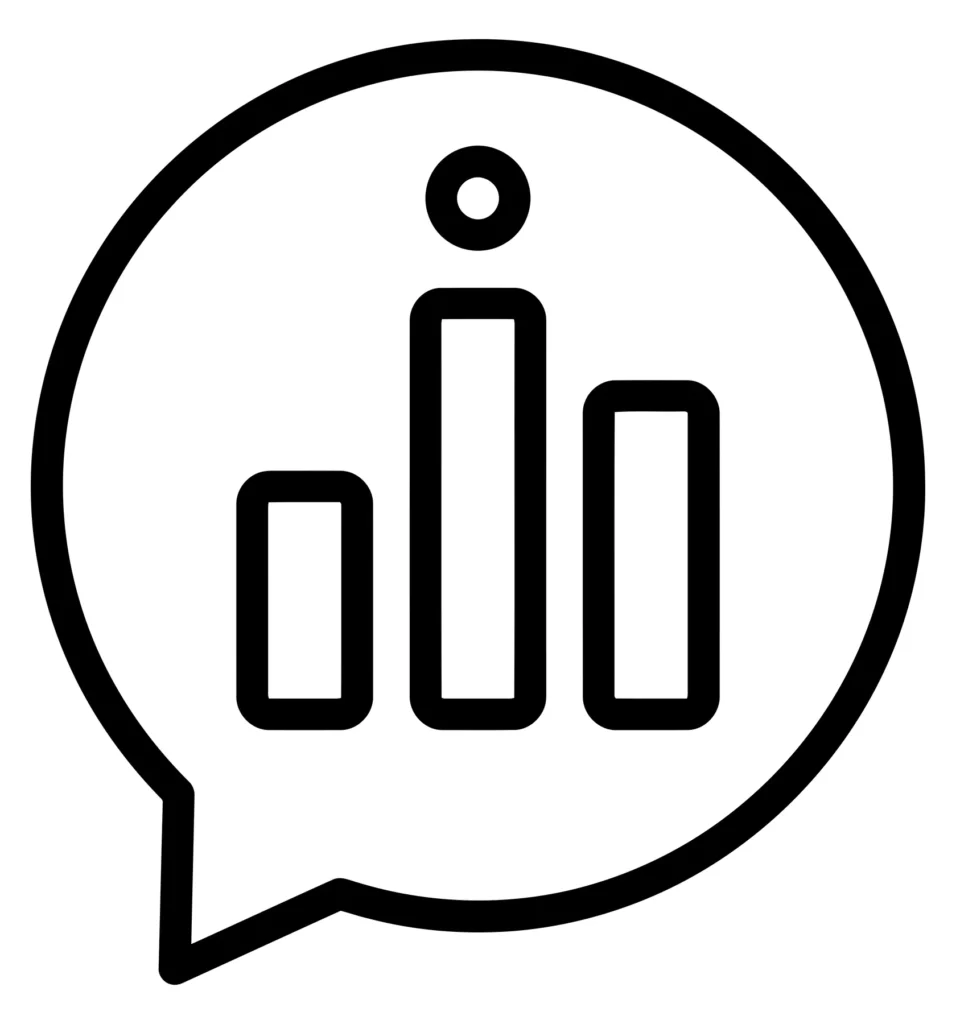 set of business and logistics icons including bar chart in speech bubble, fast delivery box with speedometer, and checklist with line graph