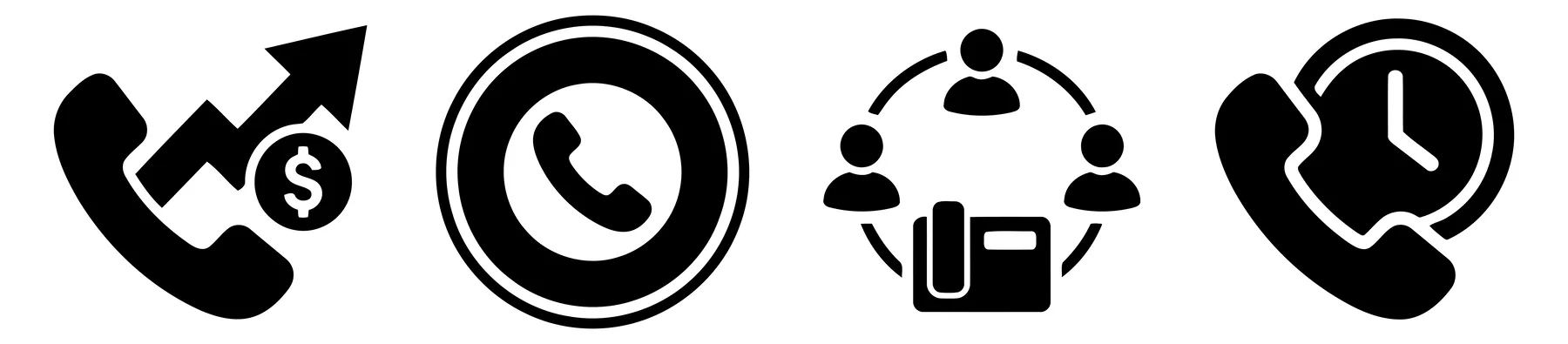 Business Communication Icons for Telemarketing and Scheduling