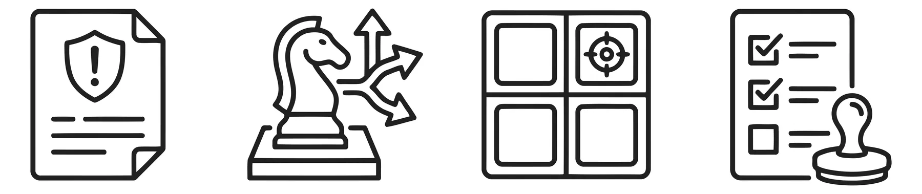 Business Strategy Planning and Compliance Icons Set