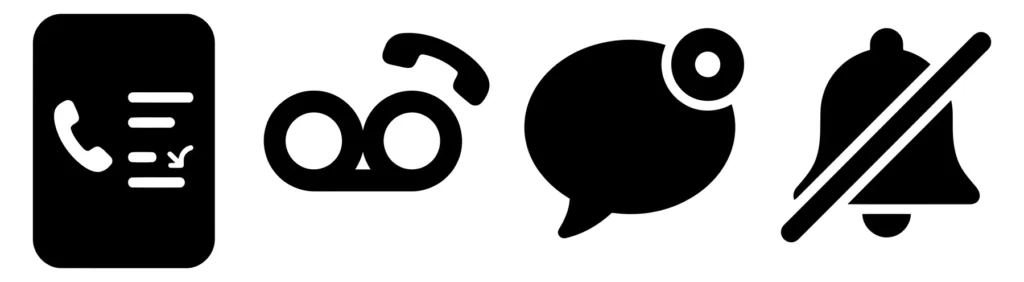 set of communication and notification icons