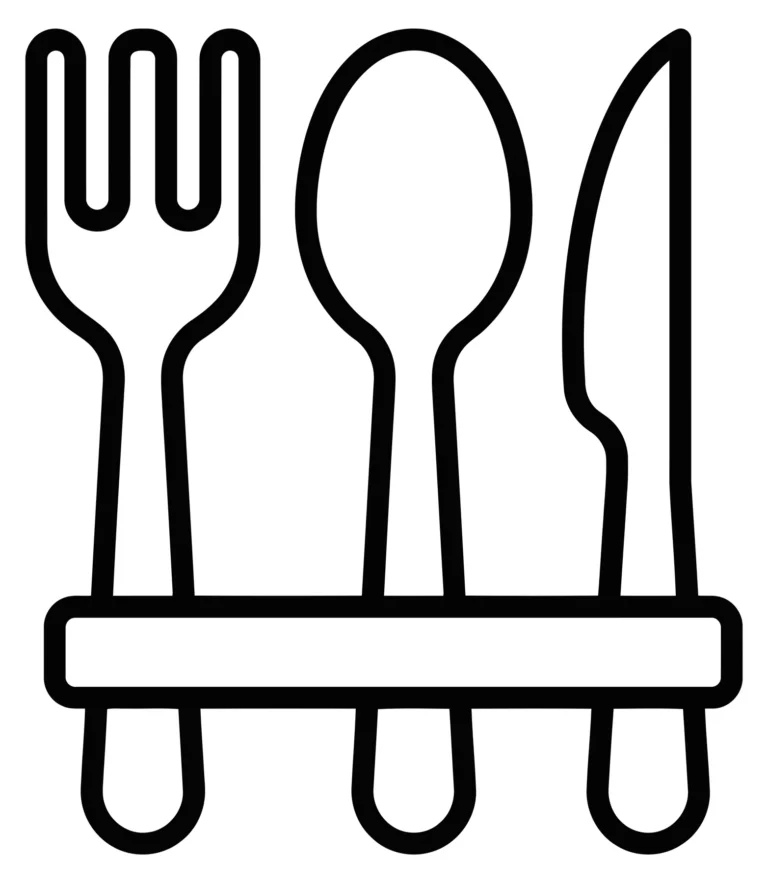 Black and White Cutlery Set Icon