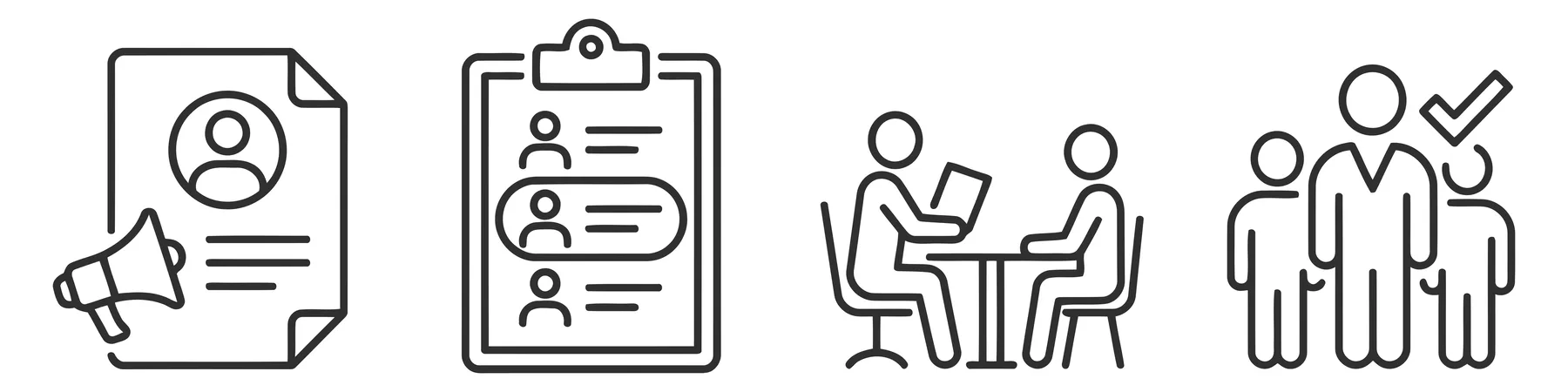 Human Resources and Recruitment Process Icons Set