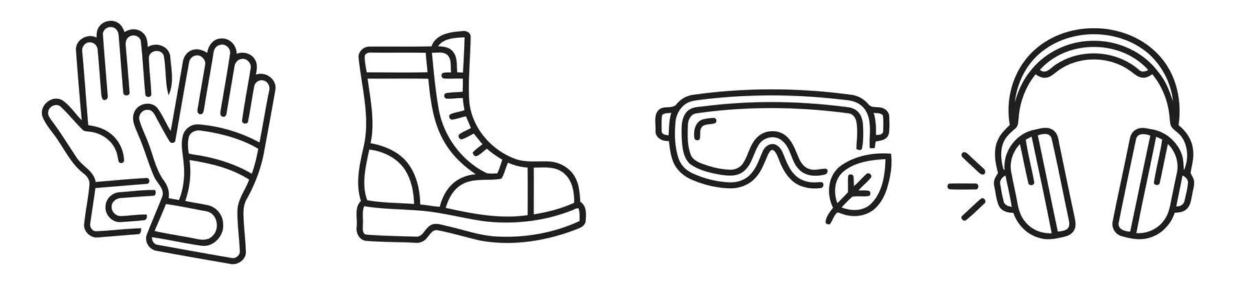Flat Vector Icons of Personal Protective Equipment Set