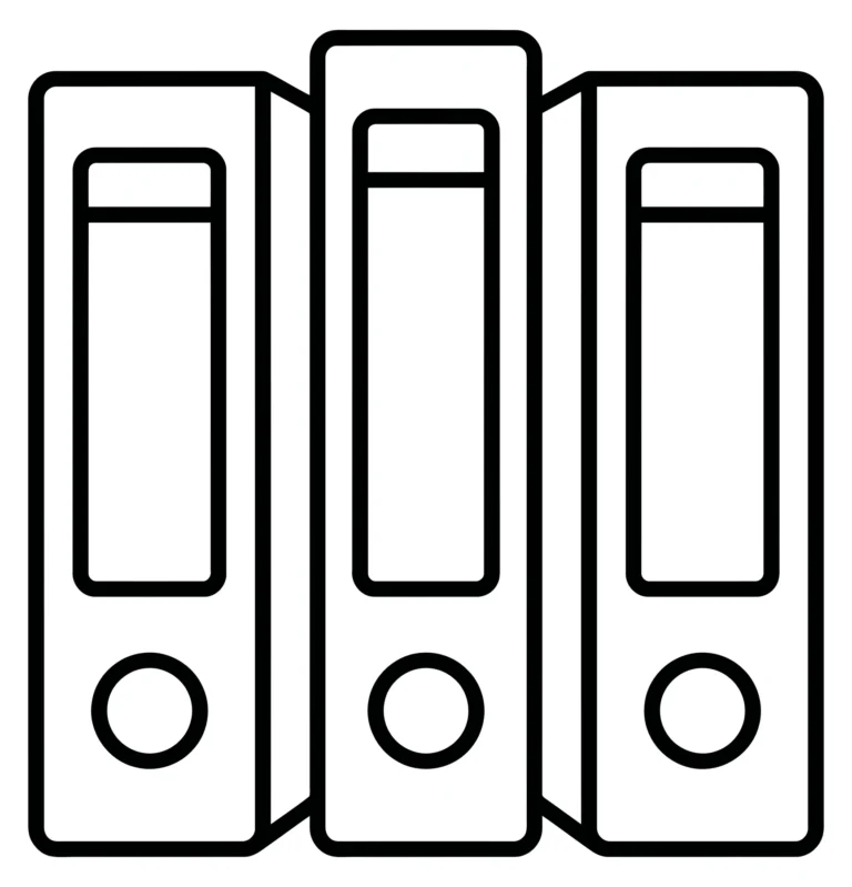 Three Ring Binders in a Row Vector Illustration