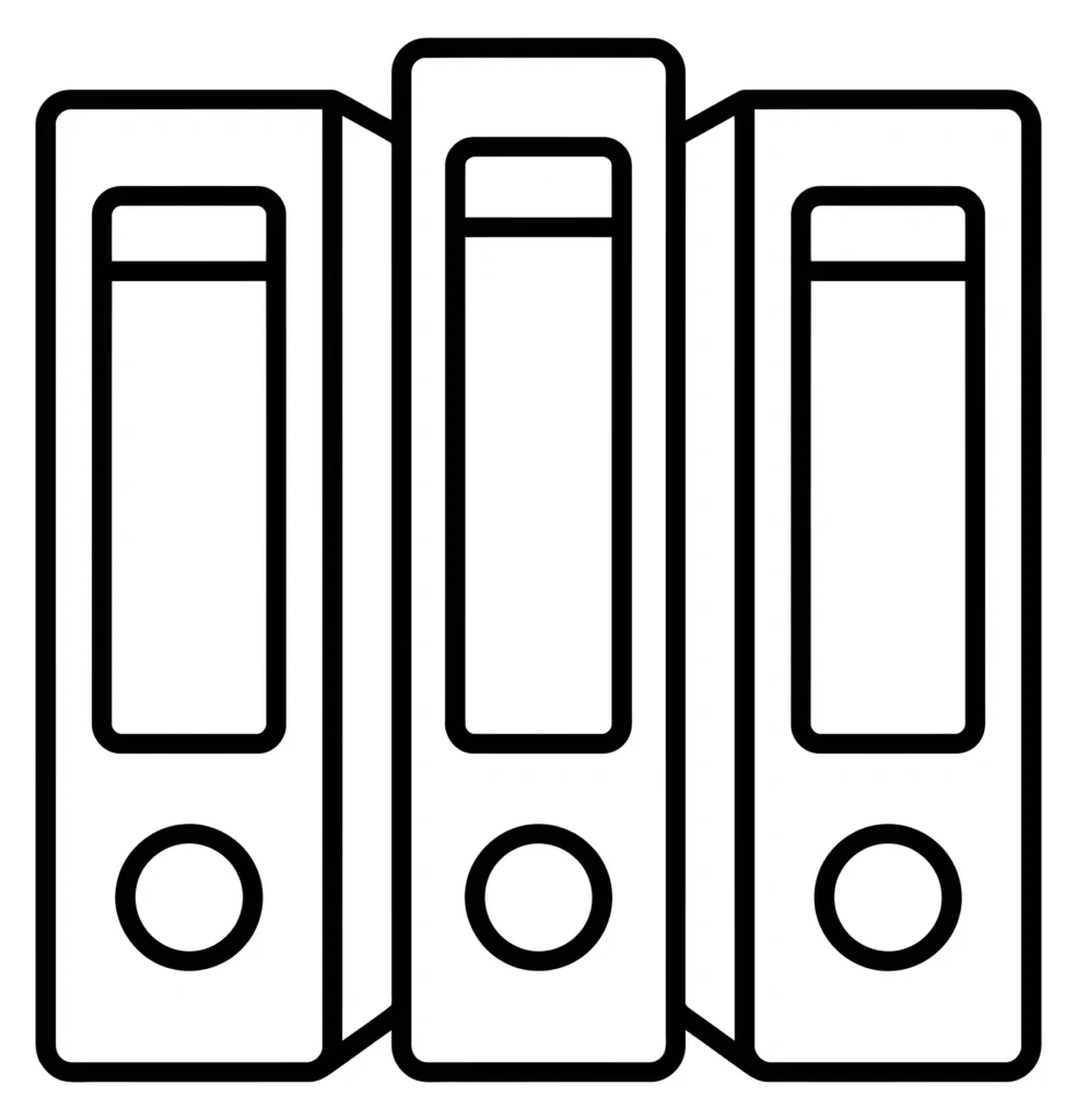 set of three ring binders