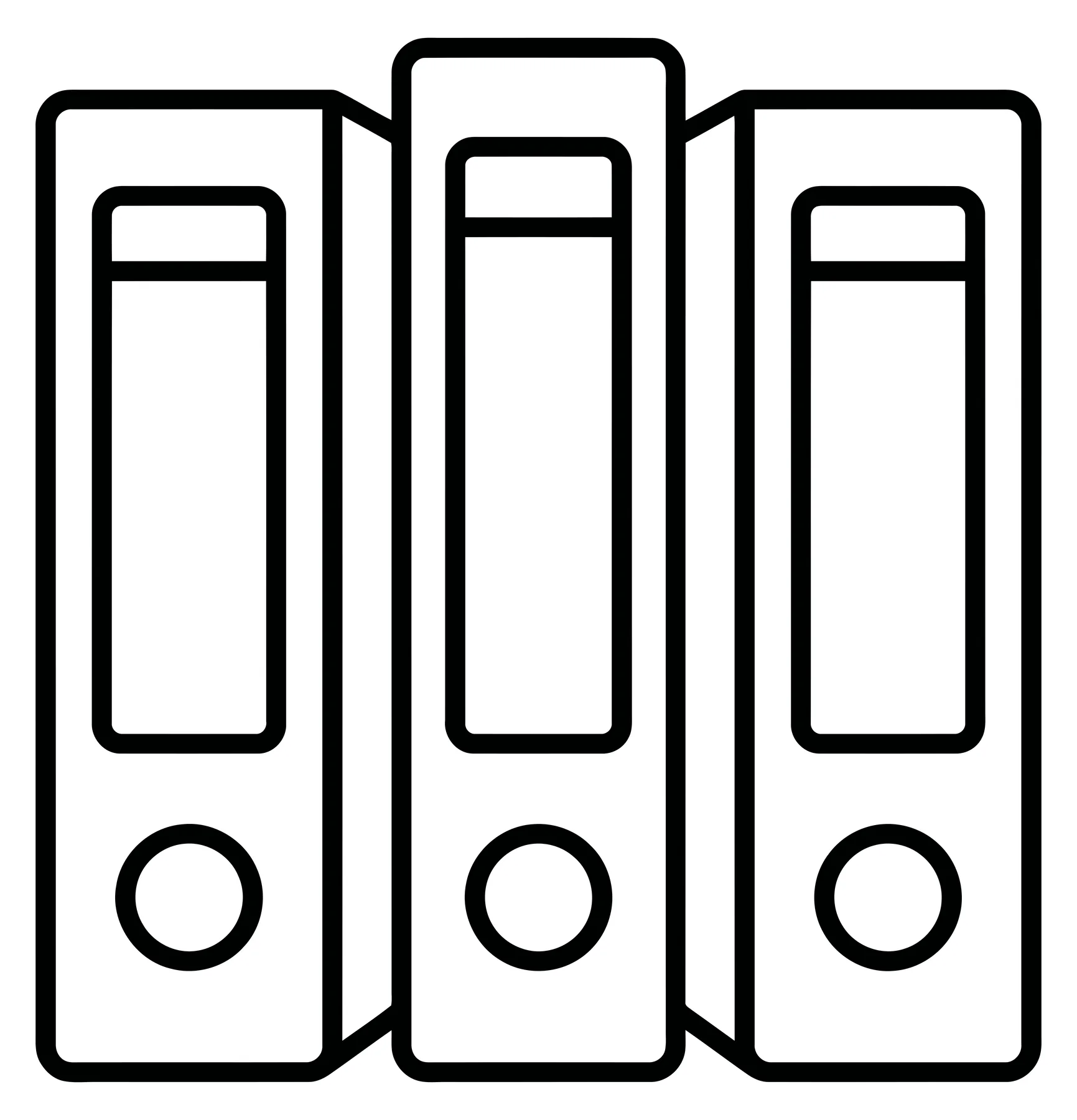 Three Ring Binders in a Row Vector Illustration