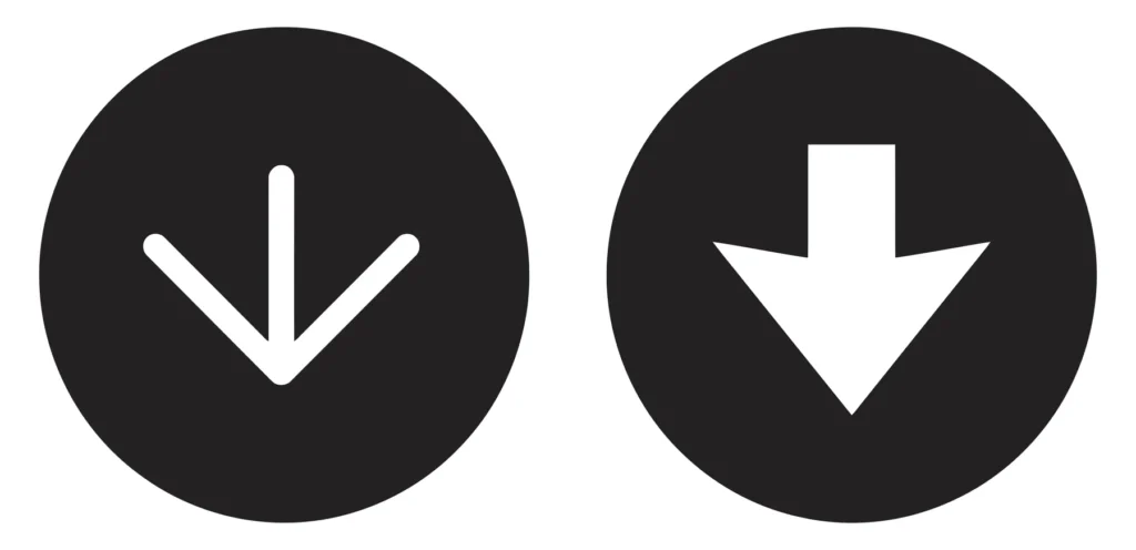 set of two circular arrow icons, one thin line and one solid