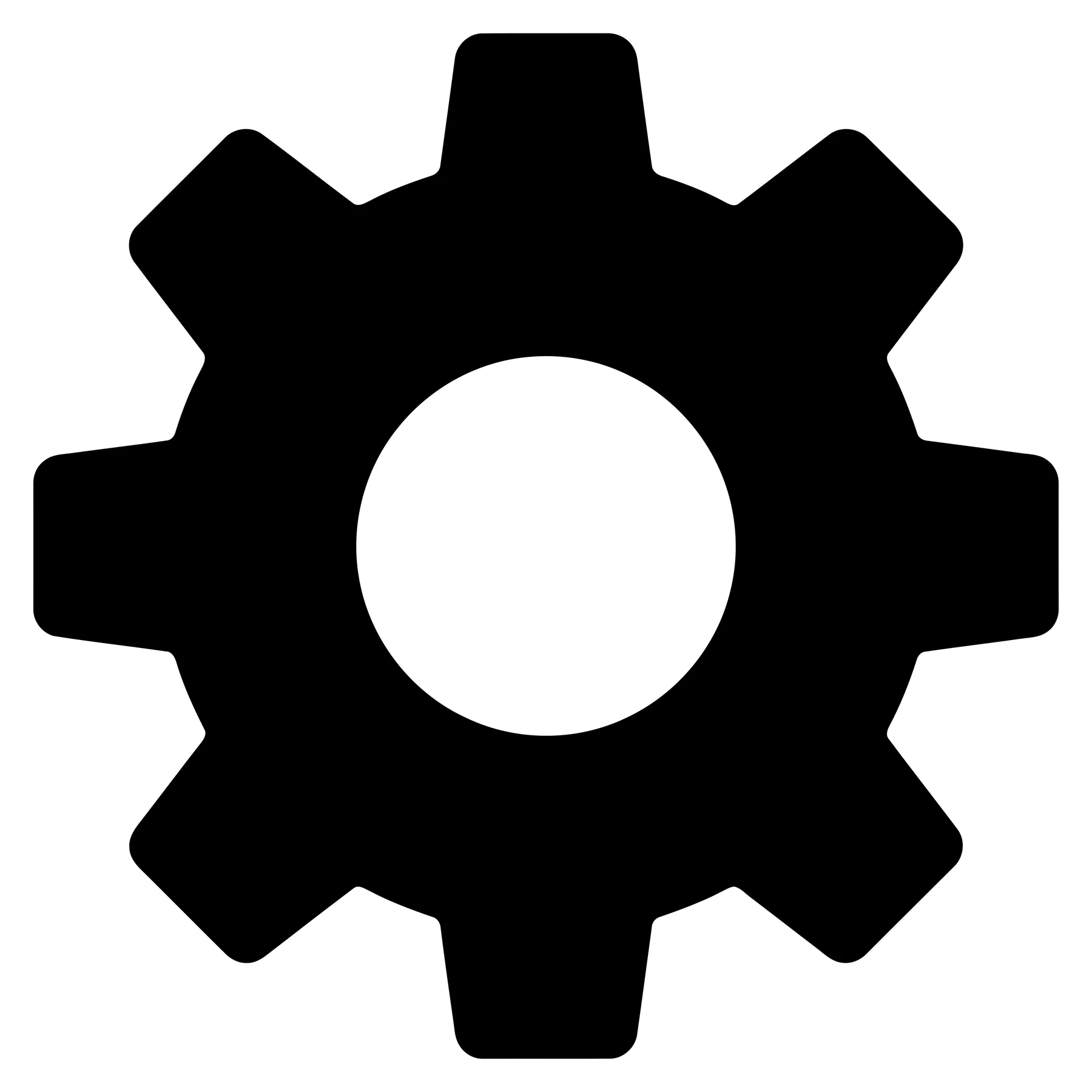 Black Gear Icon with Solid Fill