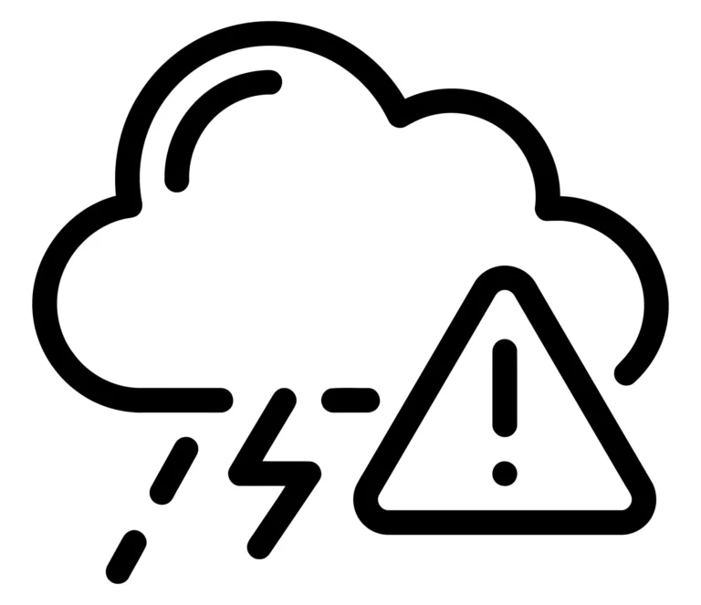 severe weather alert icon with storm cloud and lightning