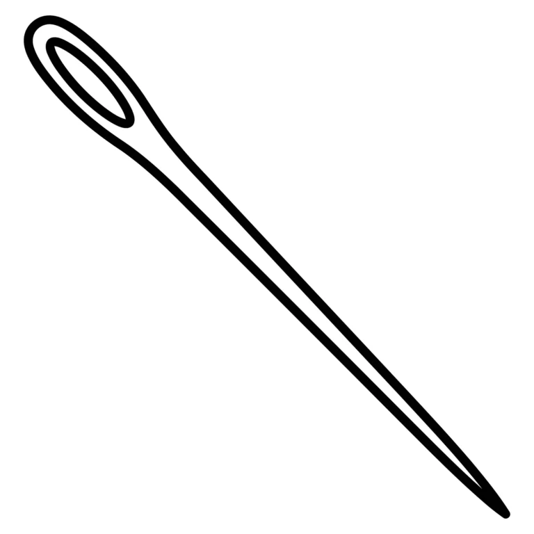 Black and white sewing needle icon vector
