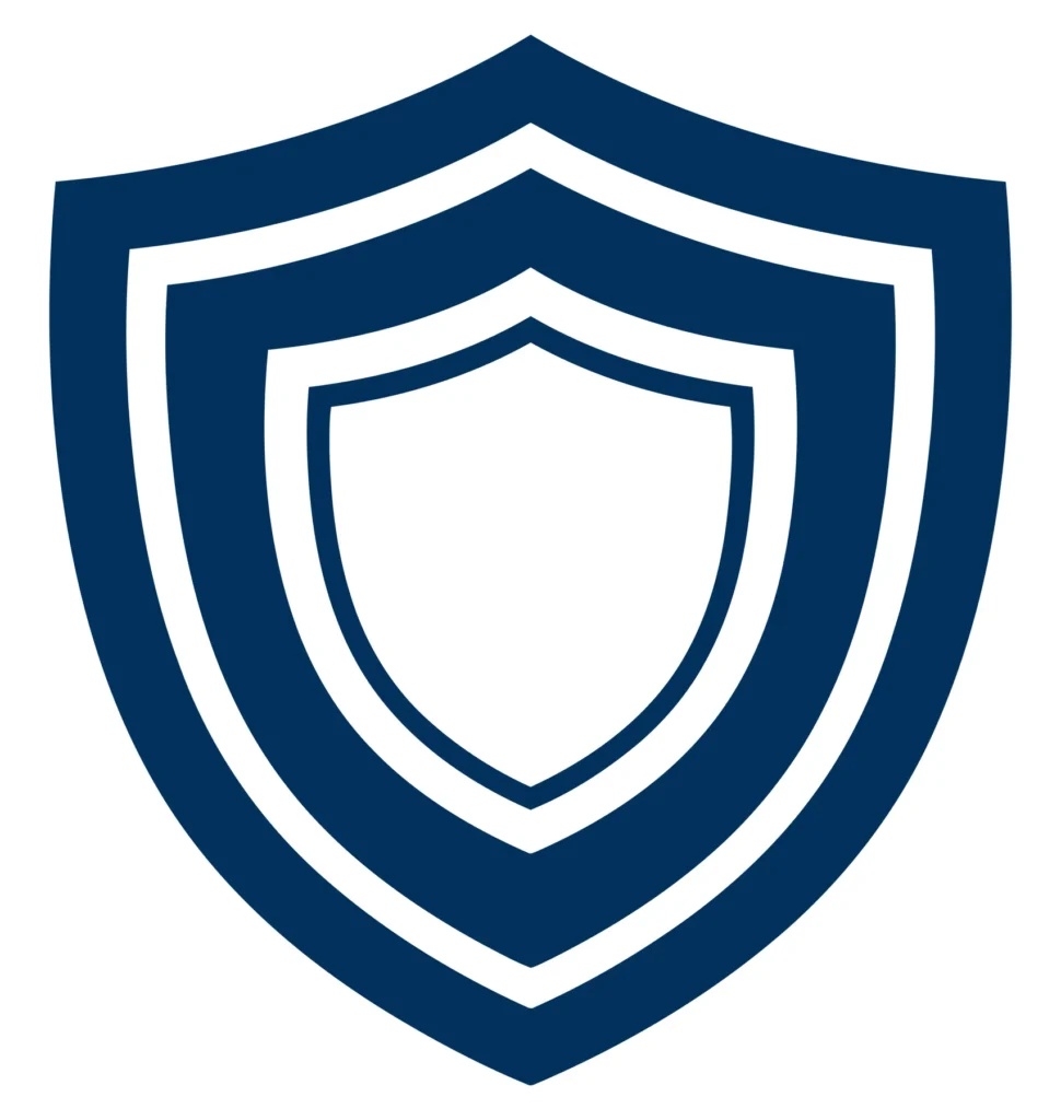 shield icon representing security and protection, flat vector design