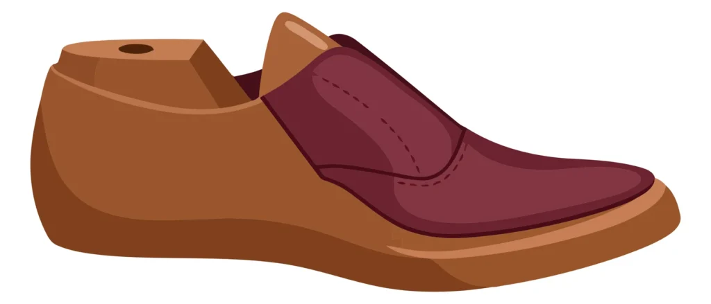 shoe last with leather upper part