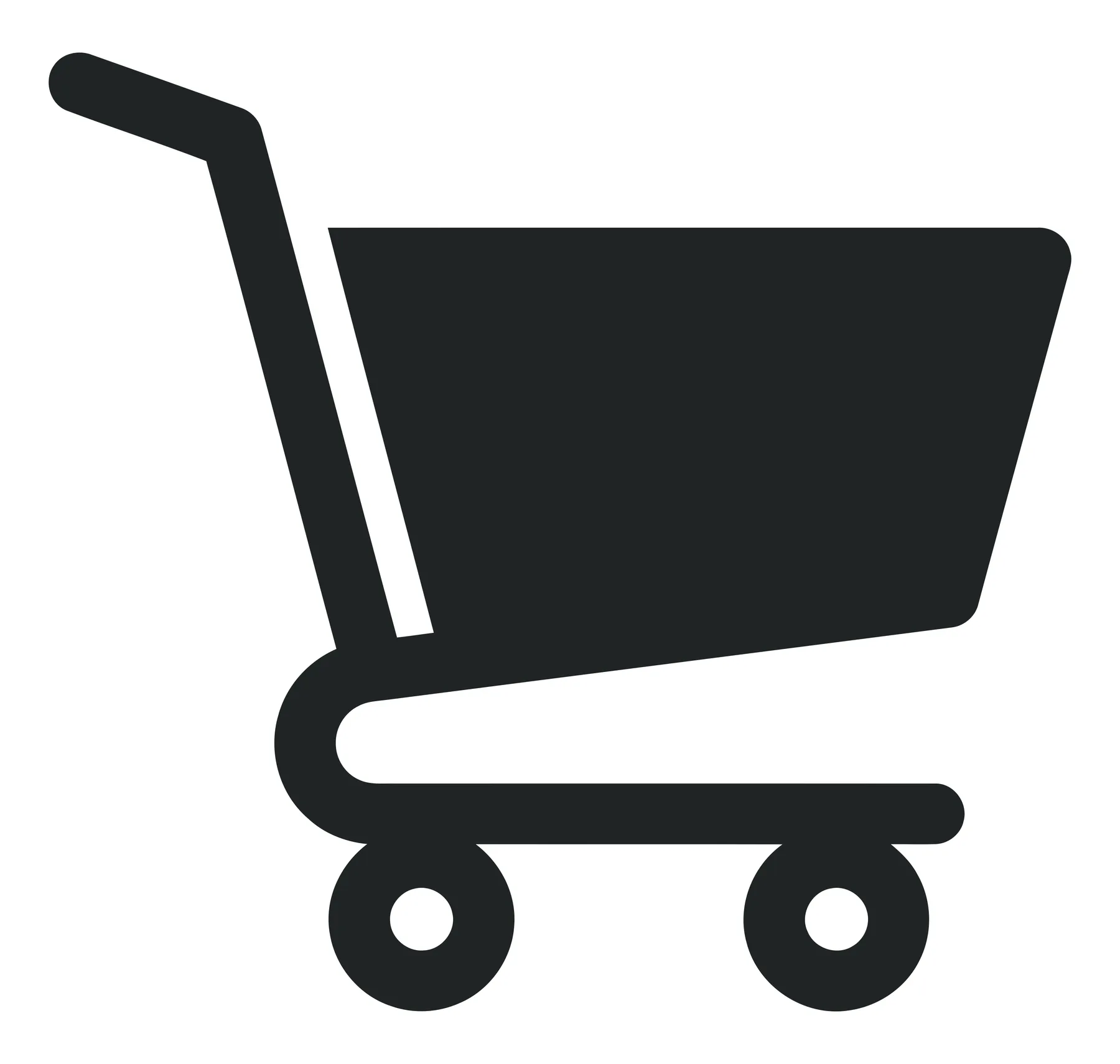 Black Shopping Cart Icon in Flat Design