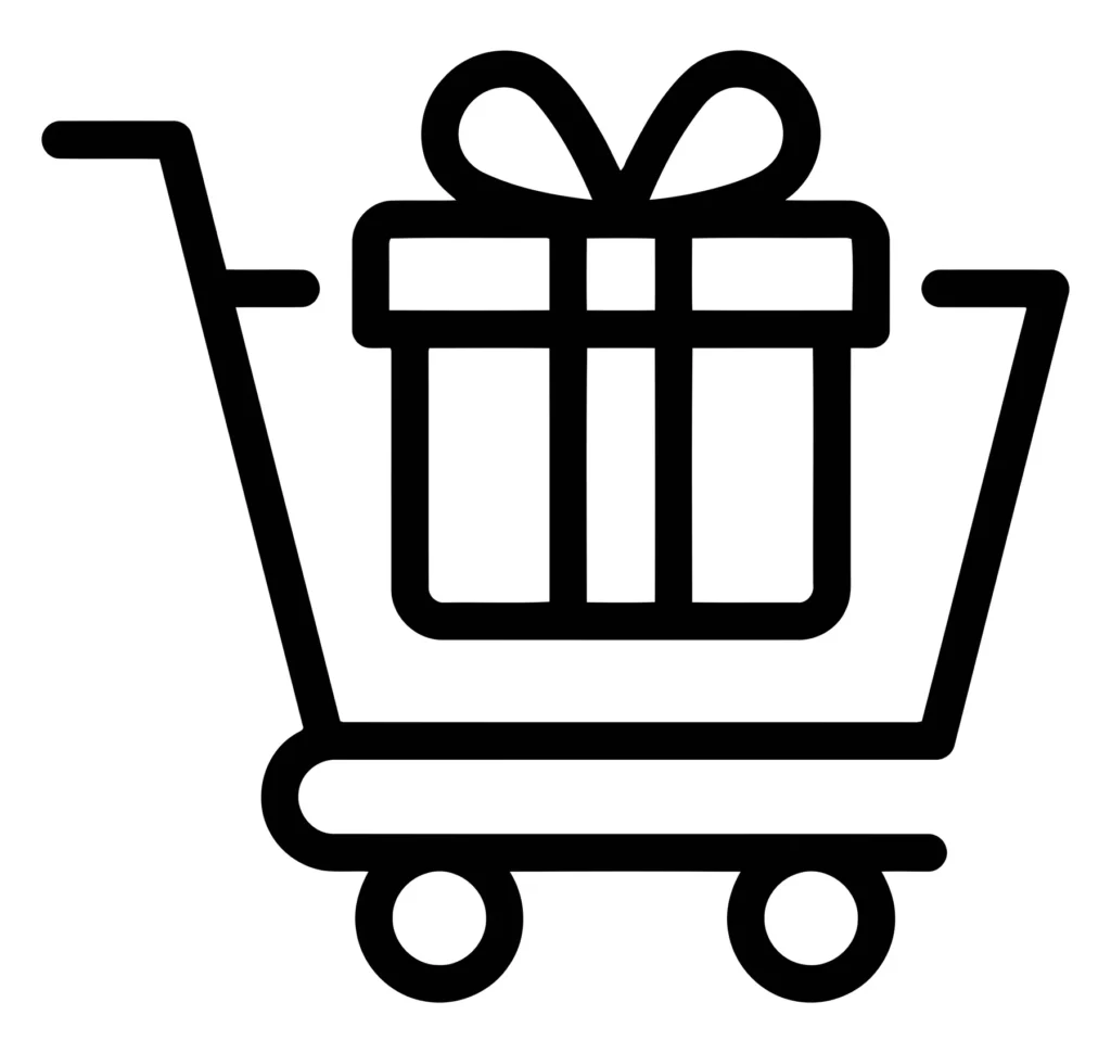 shopping cart with gift icon