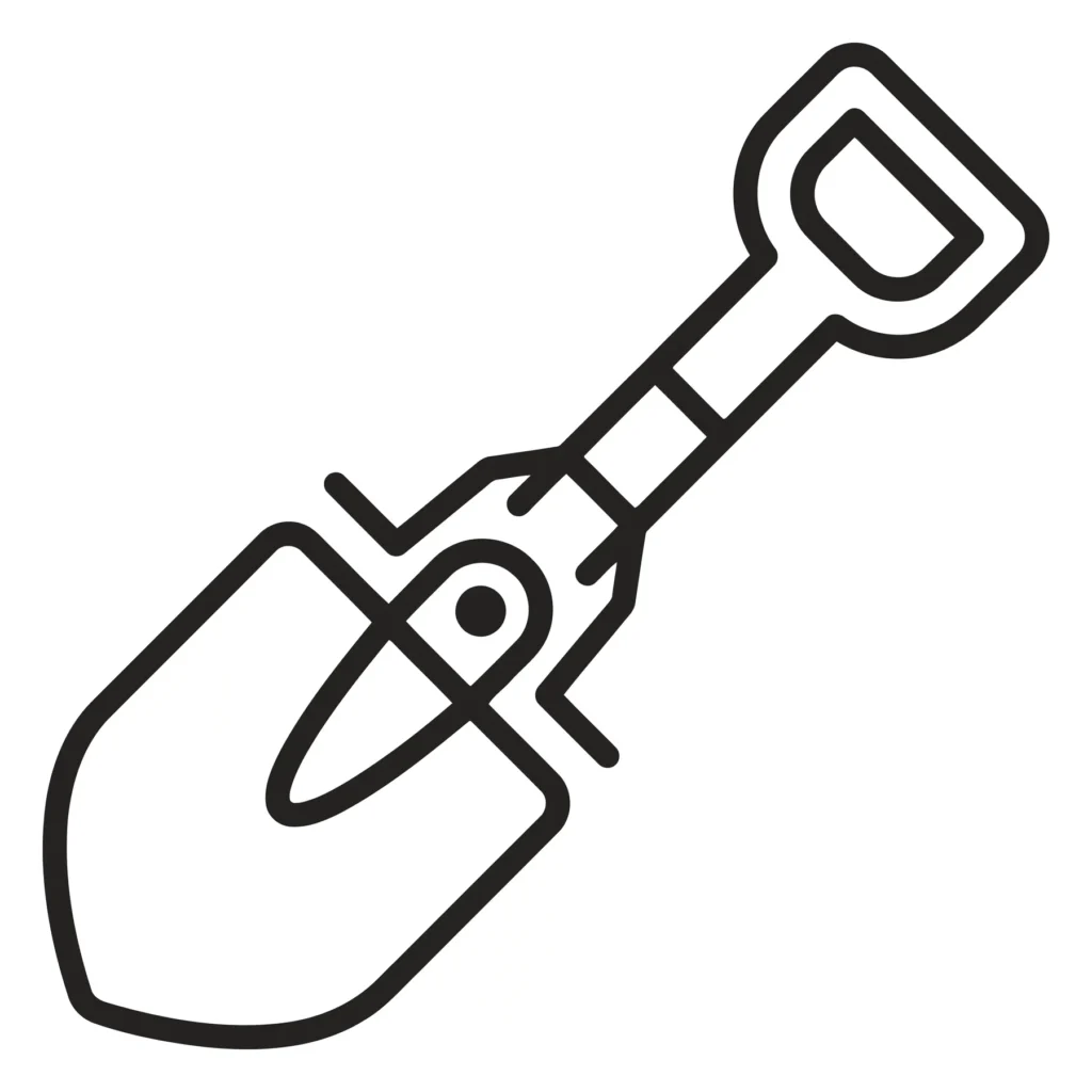 shovel icon for gardening and construction