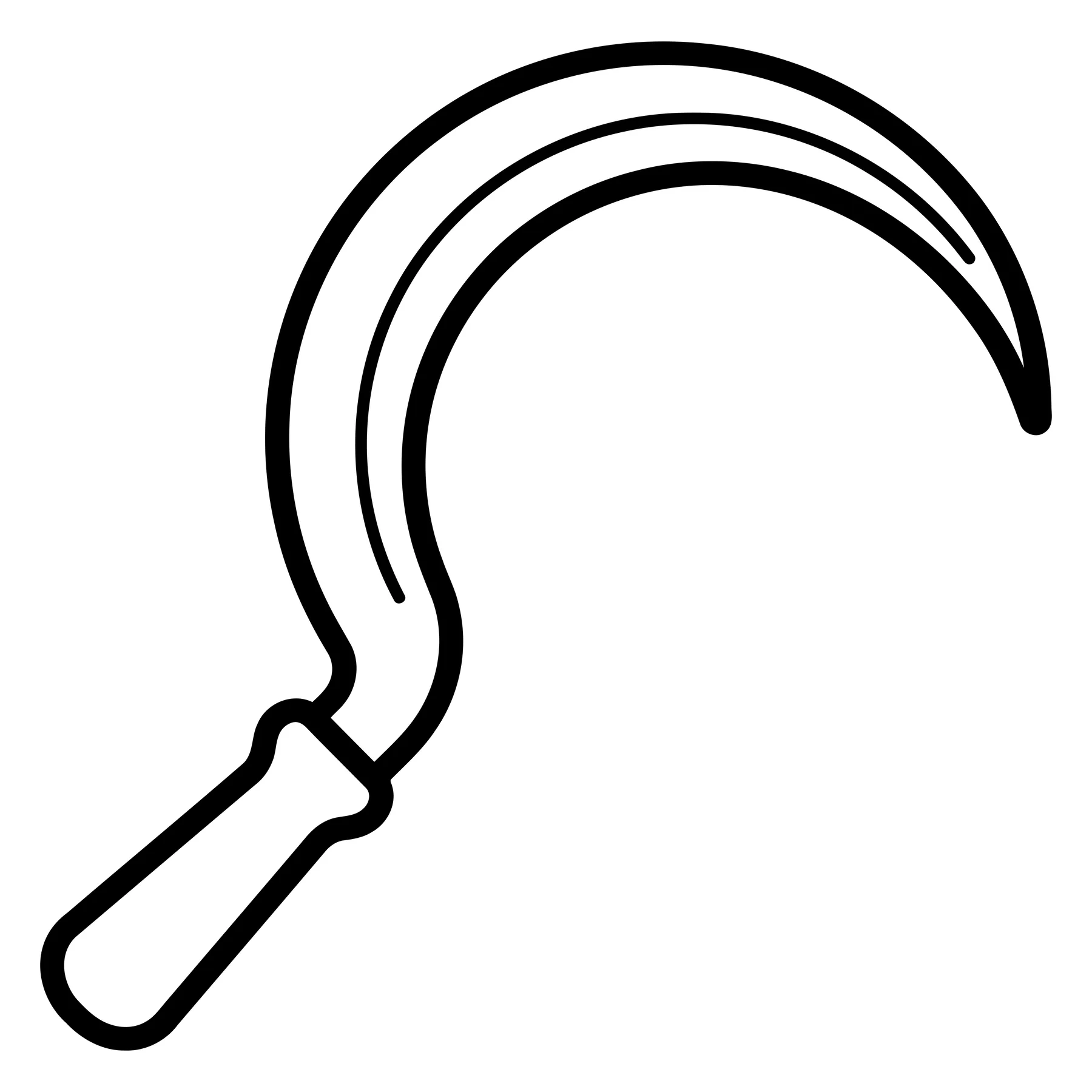Black and White Sickle Icon for Farming