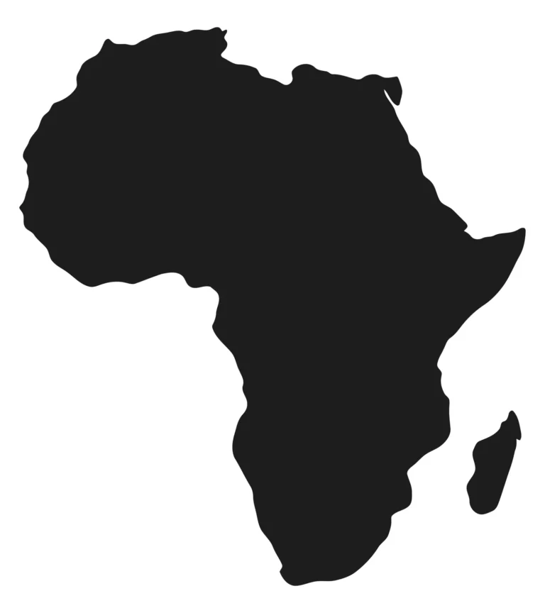 Black Silhouette Map of Africa Continent