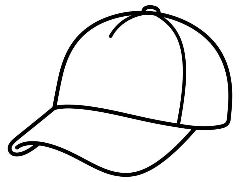 Minimalist Line Art Baseball Cap Illustration