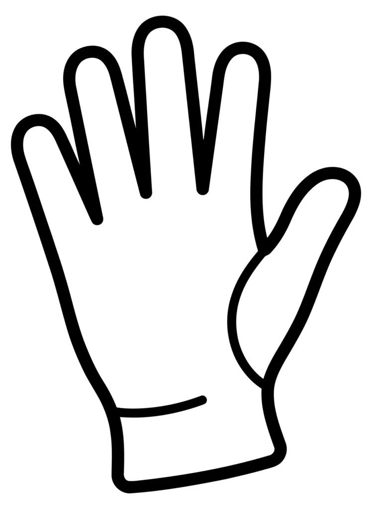 simple black and white line art illustration of an open hand