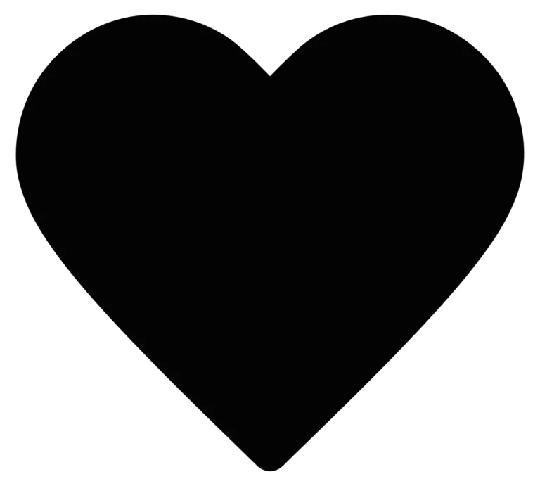Black Heart Shape Icon for Love and Romance