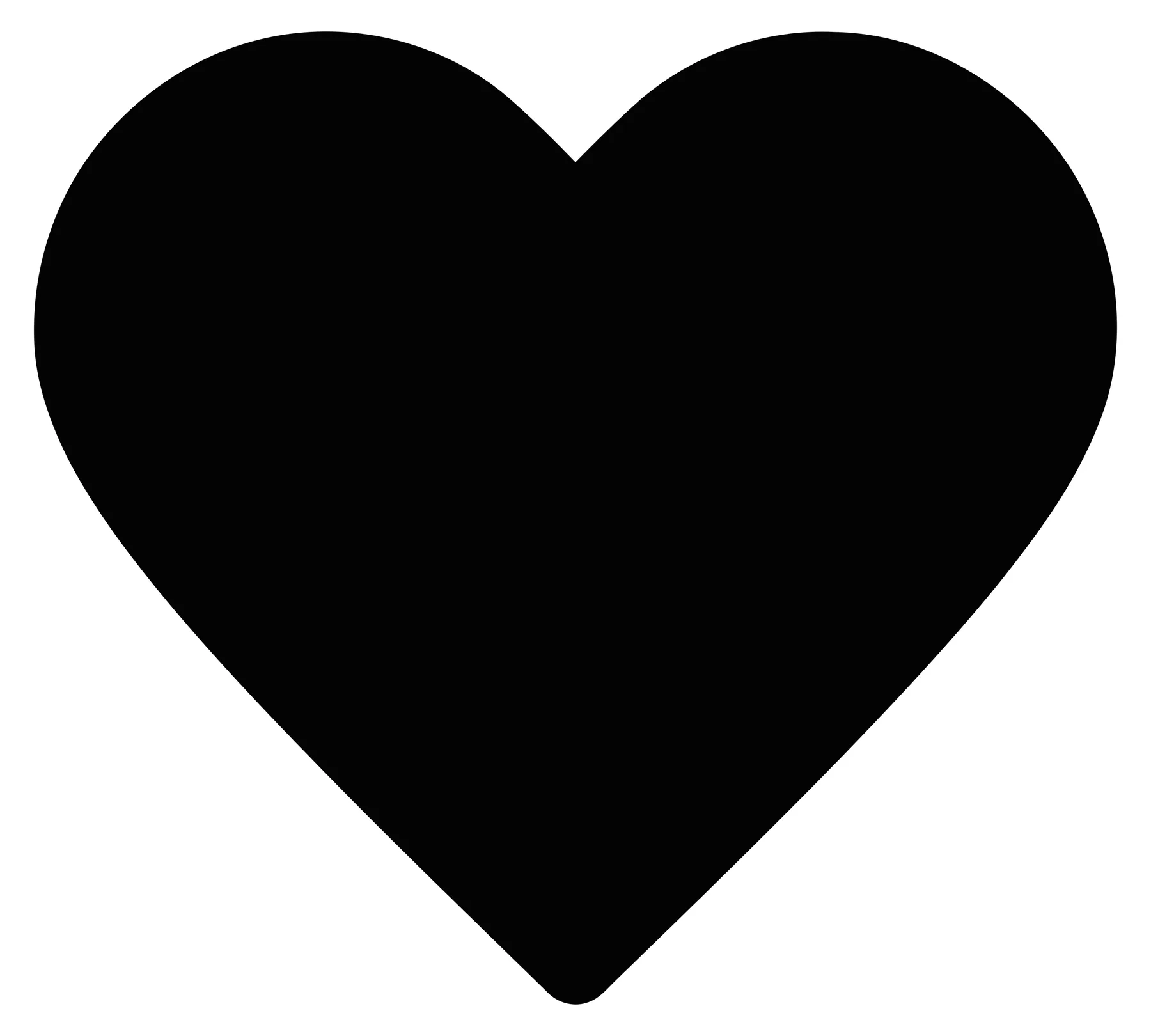 Black Heart Shape Icon for Love and Romance