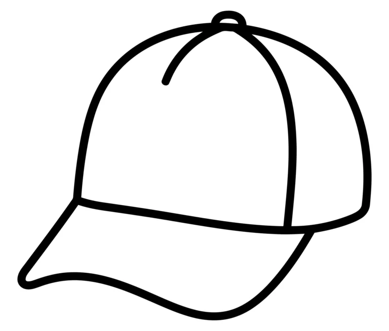 Minimalist Line Art Baseball Cap Illustration
