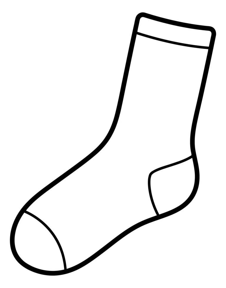 simple line drawing of a single cotton sock