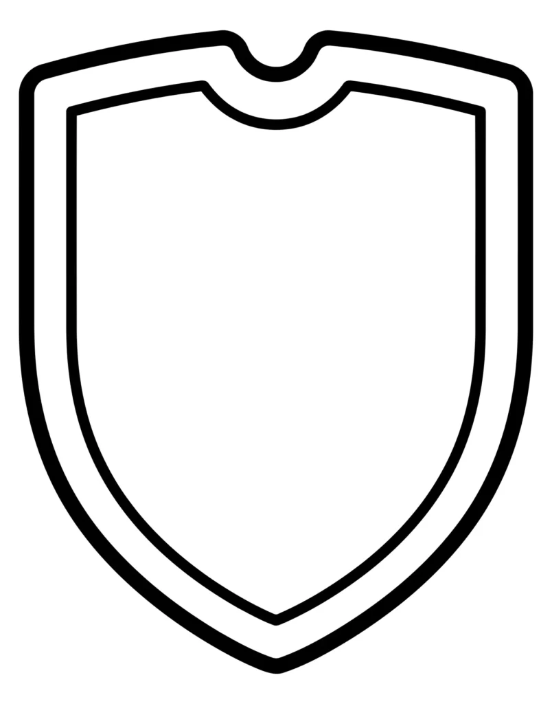 simple shield icon outline vector illustration