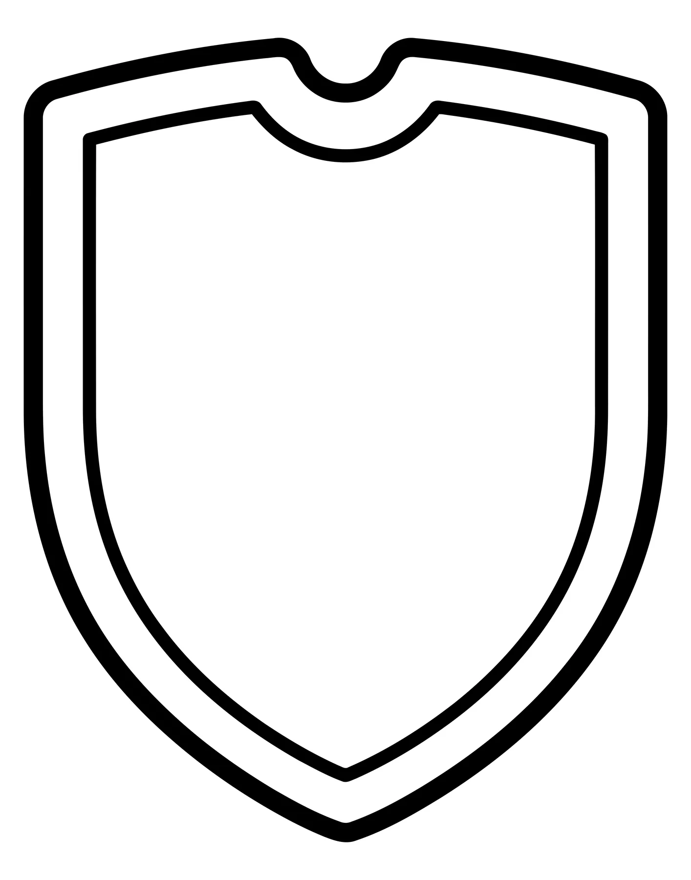 simple shield icon outline vector illustration