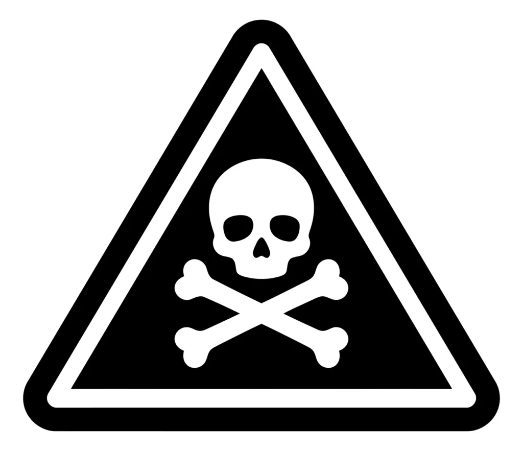 skull and crossbones poison warning sign
