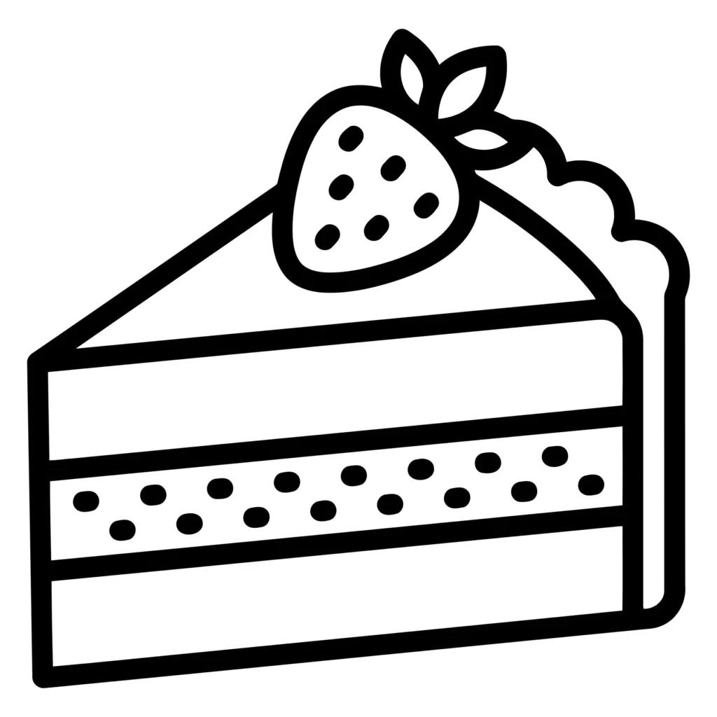 slice of strawberry cake icon