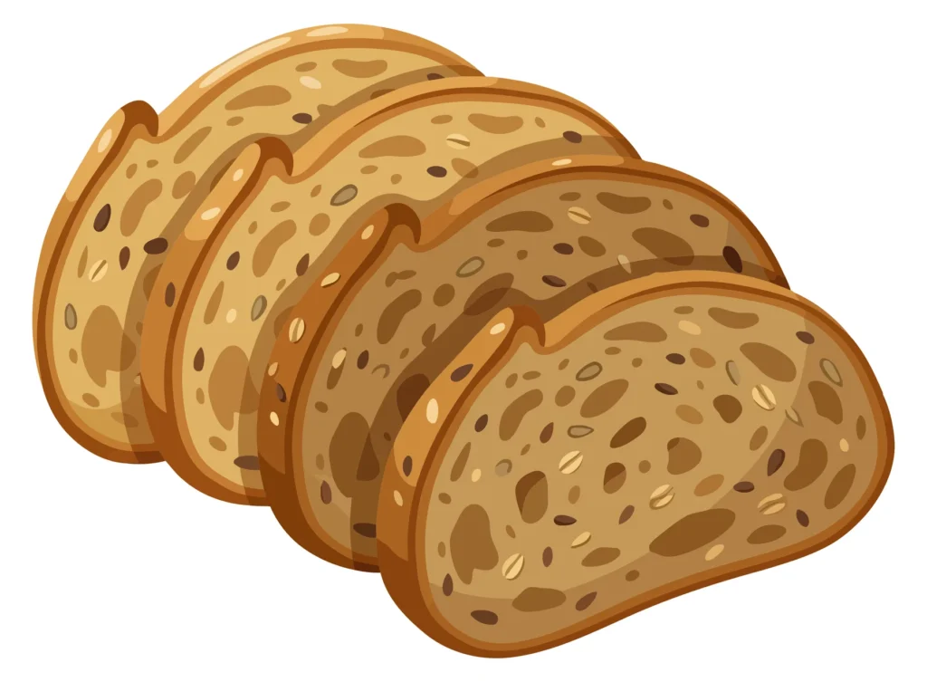Sliced Whole Grain Bread Loaf Illustration slices of whole grain bread
