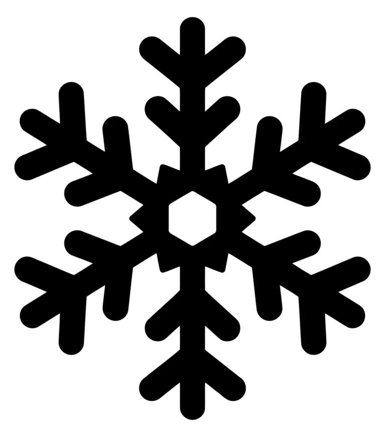Black Snowflake Icon Vector Illustration
