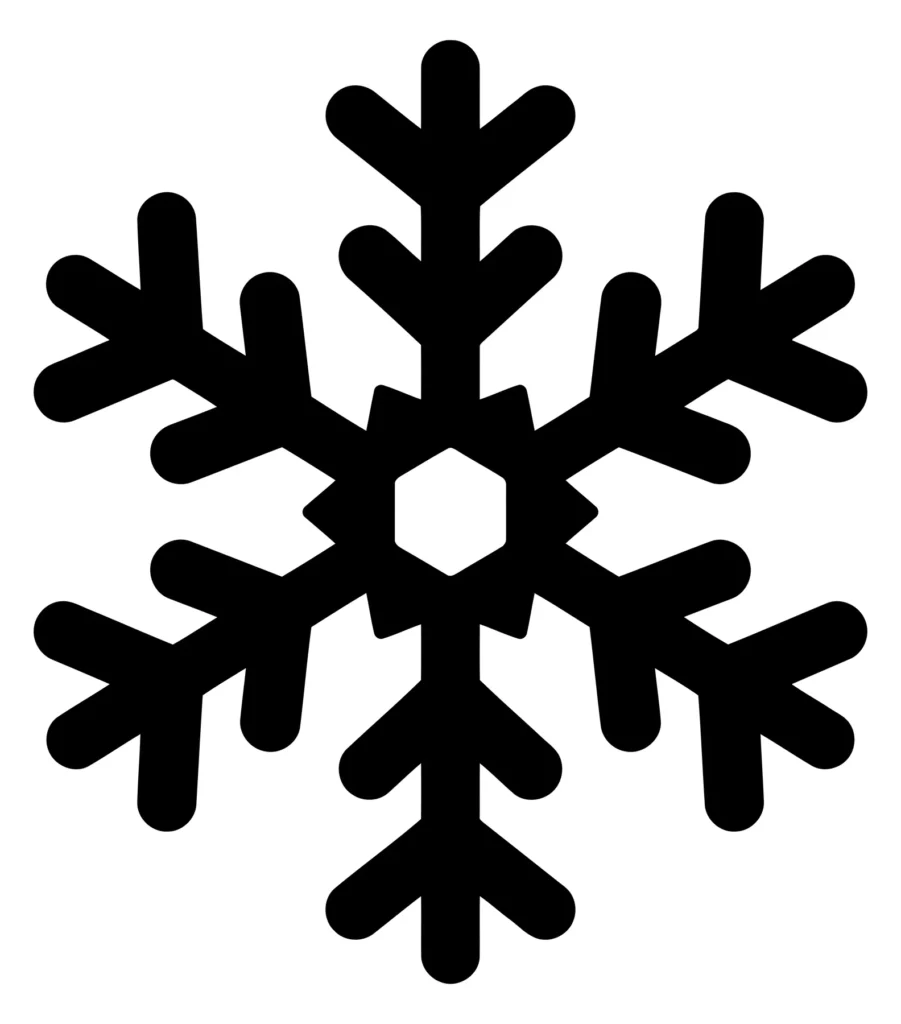 snowflake icon, winter snow crystal symbol vector illustration