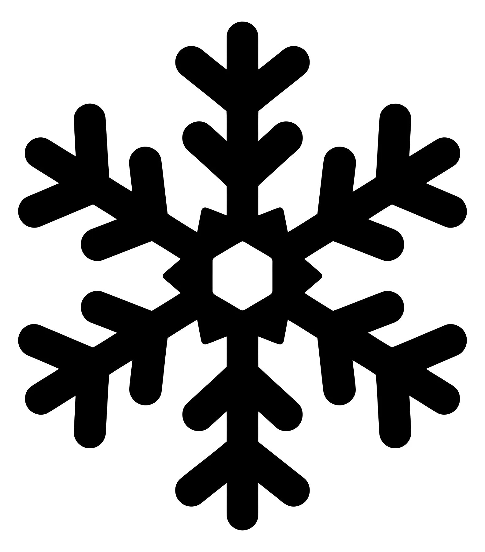 Black Snowflake Icon Vector Illustration