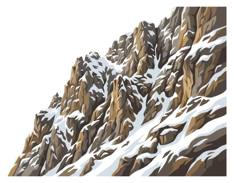 Snow-Covered Mountain Peak Vector Illustration