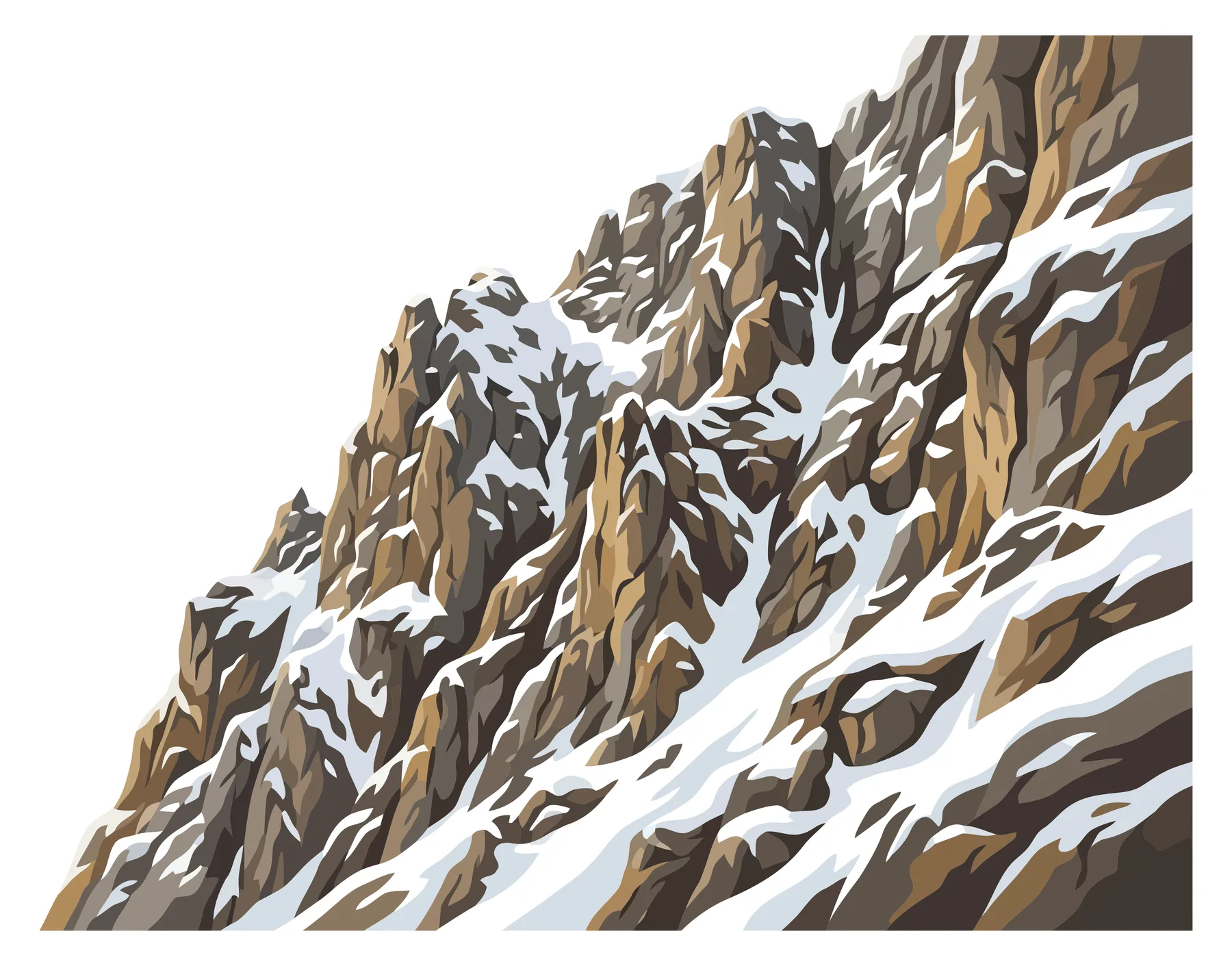 Snow-Covered Mountain Peak Vector Illustration