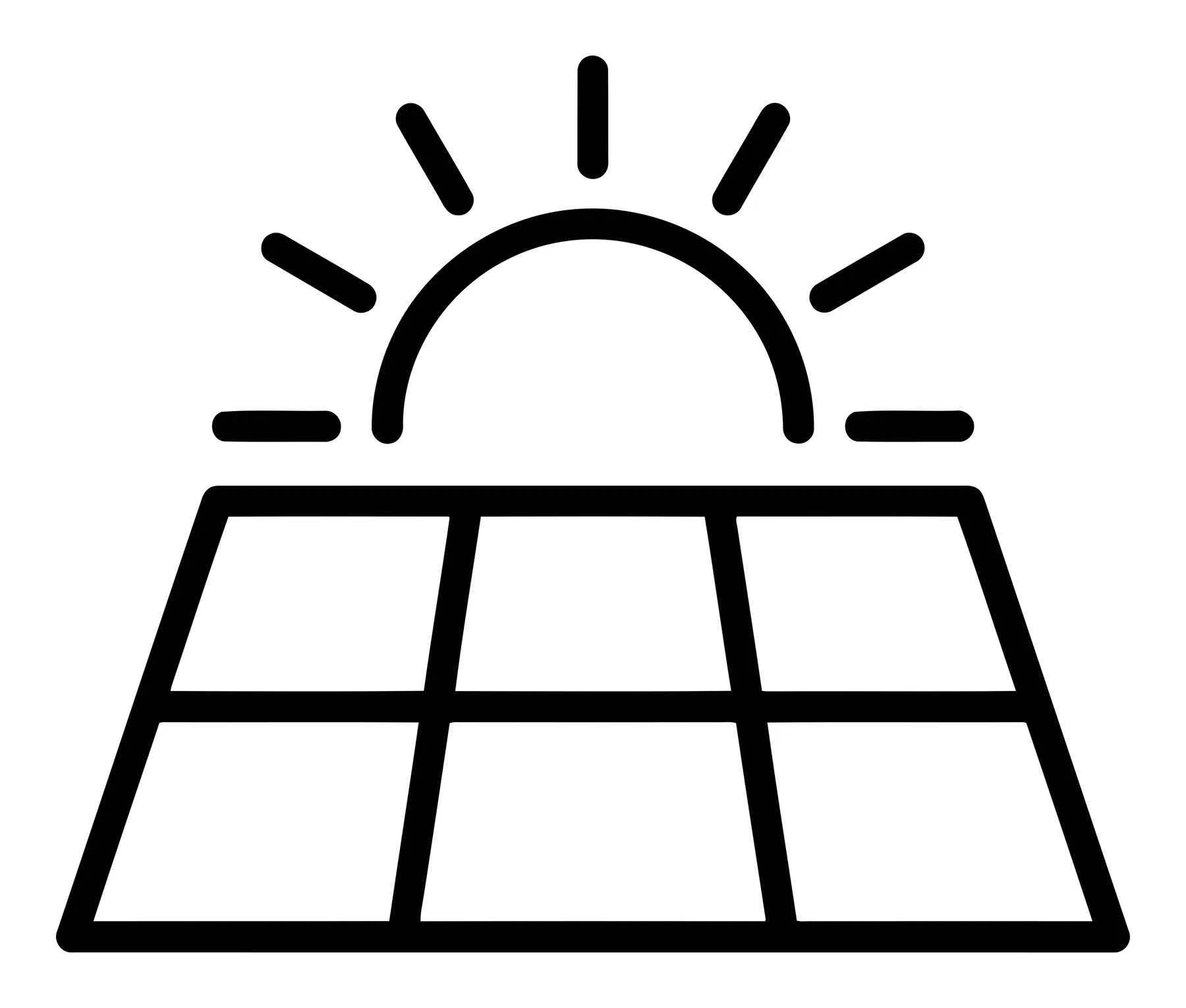 Solar Panel with Sun Icon Renewable Energy Symbol