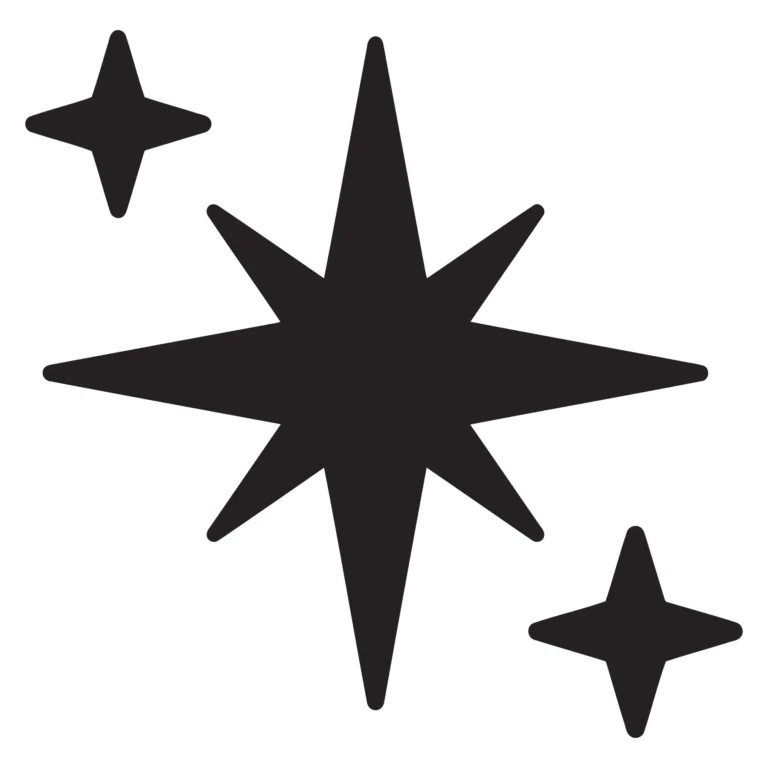 Minimalist Sparkle Icon Set in Black
